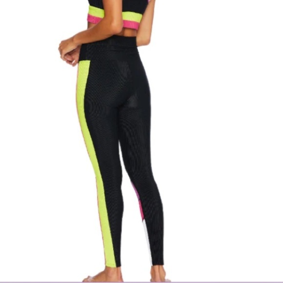 BEACH RIOT Bailey Legging in Black Multi Colorblock High-Waisted Leggings size S - Picture 3 of 3